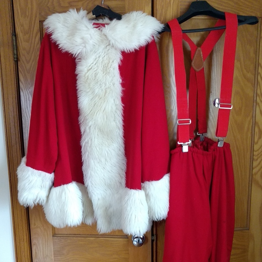 Authentic Santa Claus Costume W/Gift Sack Sz L